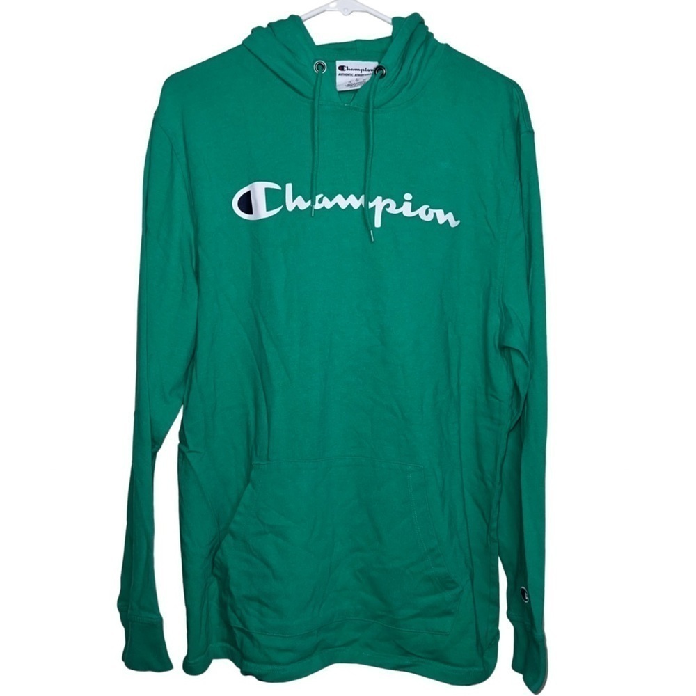 Champion Women’s Green Hoodie with Kangaroo Pocket Size Large